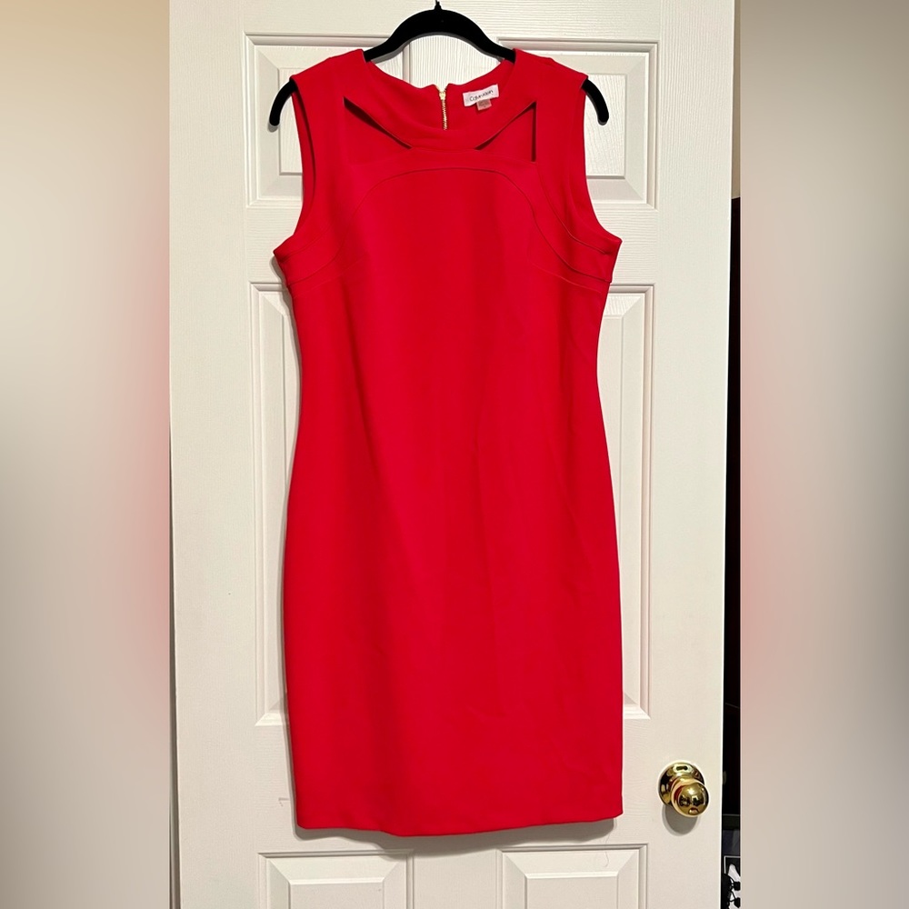 Calvin Klein Deep Pink Magenta Sleeveless Dress Size 14